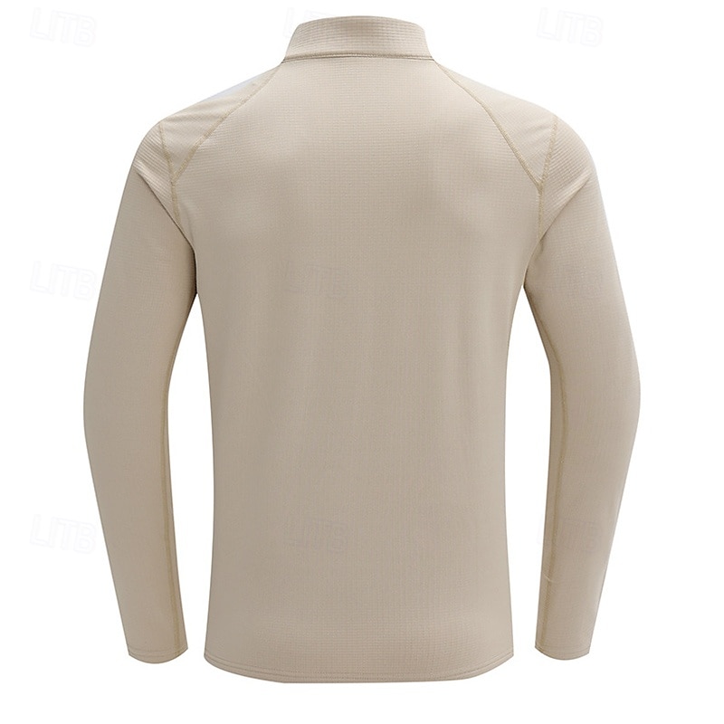 Hombre Sudadera de polar Sudadera con un cuarto de cremallera Manga Larga Escote Chino Camiseta Al aire libre Mantiene abrigado Invierno Poliéster Negro Azul Albaricoque Pesca Tenis Corriendo 2025 - $35.99 –P4