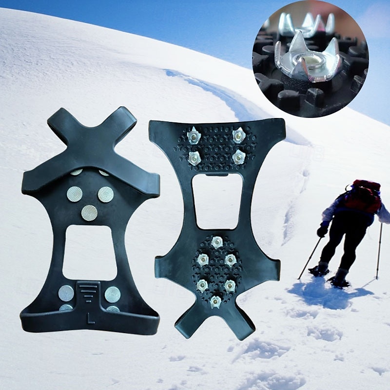 2025年 冬用滑り止めゴム製靴スパイク、雪や氷用の10アイゼントラクション、取り付け簡単、黒 - 屋外での安全に最適  コレクション – $18.49 –P4
