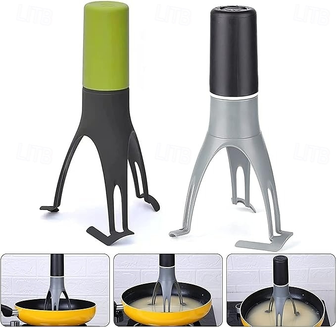 Batteur à œufs triangulaire en plastique, mini fouet à crème semi-automatique pour la cuisson, outil de mélange des aliments, appareil d'agitation portatif pour la cuisine de 2025 ? $16.99 –P4