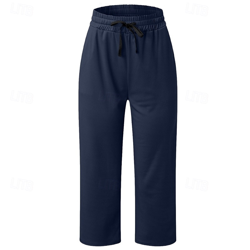 Femmes Jambe large Chinos Occasionnel Longueur mollet Naturel Uni in in france they say Pontalon wide leg Confortable Respirabilité Décontracté Quotidien Noir Blanche Vin Vert Véronèse Printemps de 2025 ? $16.99 –P10