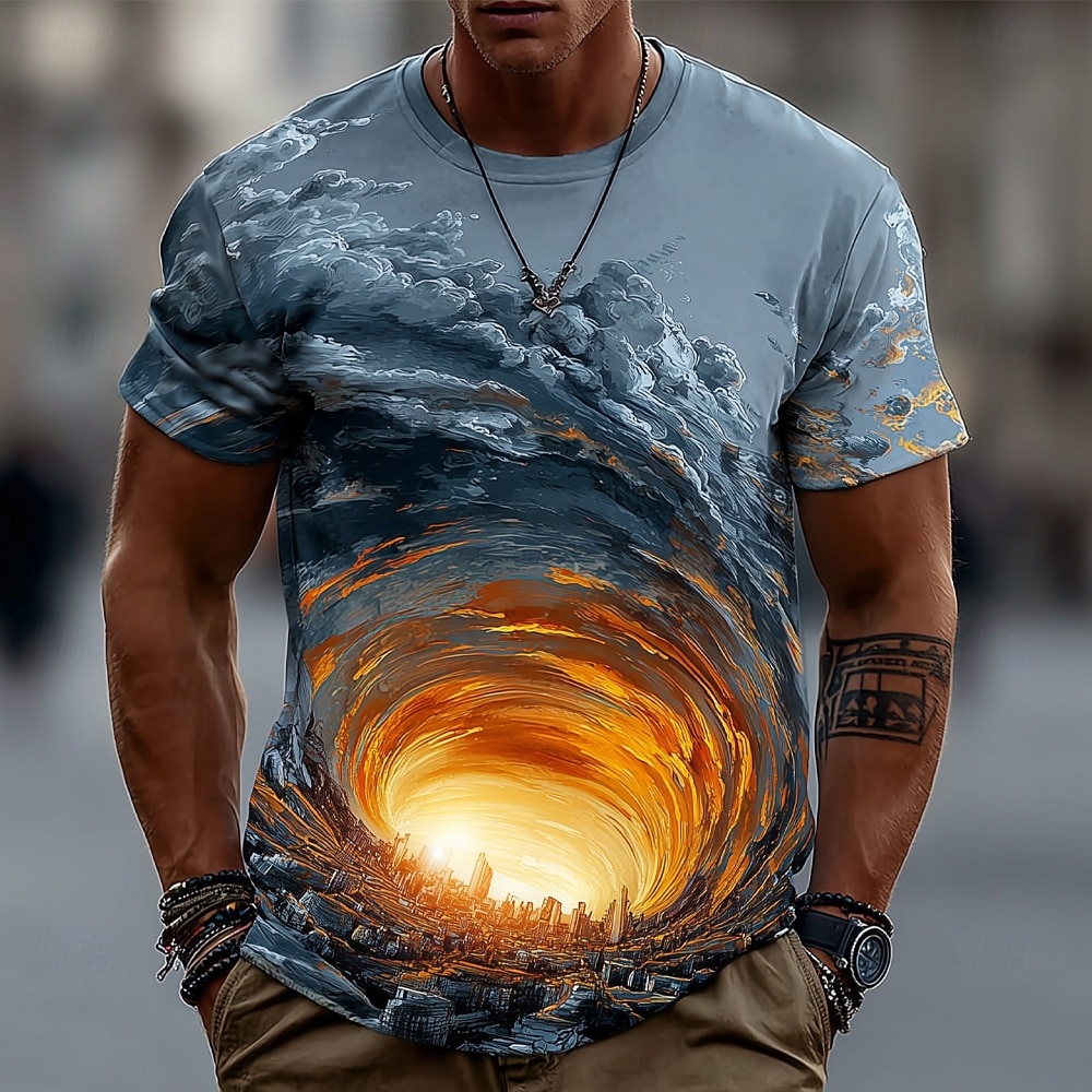 Herren Optische Täuschung Abstrakt 3D T Shirt Kurzarm T-Shirt 3D-Druck Rundhalsausschnitt Hemd Übertrieben Designer Party Straße Lässig Gelb Rote Blau Sommer Frühling Ganzjahres Bekleidung S M L XL 2025 - €16.18 –P2
