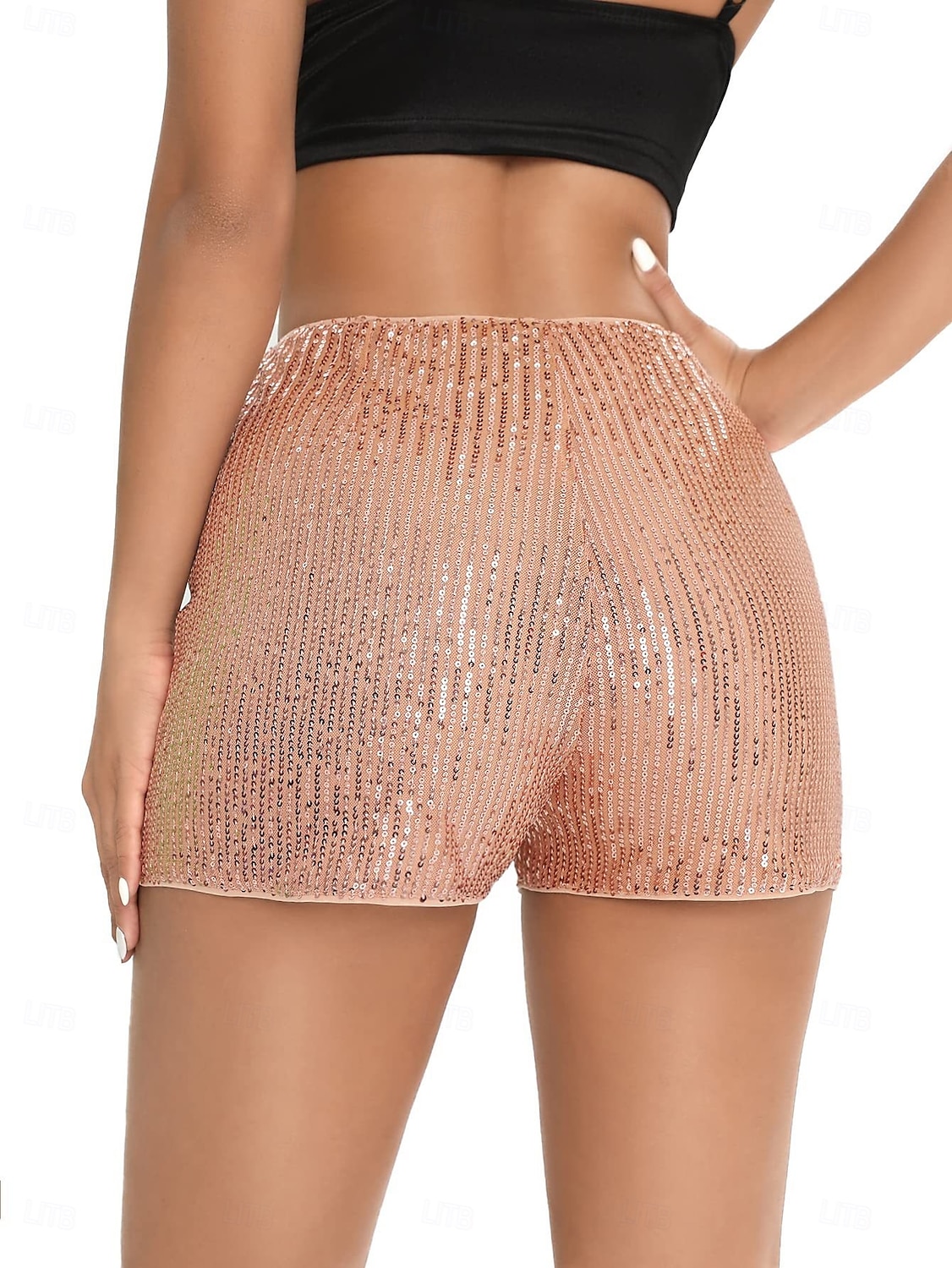Femmes Shorts Mode Occasionnel Longueur mollet Naturel Scintillant Paillettes Confortable Décontracté Quotidien Argent Noir Champagne Jaune Été Printemps Slim de 2025 ? $17.99 –P12