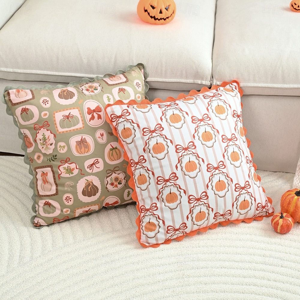1 stk. halloween putetrekk, gresskar geometrisk uformelt firkantet glidelås tradisjonell klassisk 2025 - $15.99 –P4