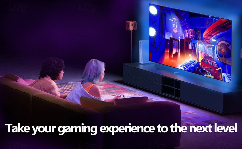 Bande lumineuse LED pour téléviseur, rétroéclairage LED de 5 m, pour téléviseur de 45 à 75 pouces, synchronisation musicale avec fonction Bluetooth - Bande lumineuse RVB à changement de couleur pour de 2025 ? $18.99 –P3