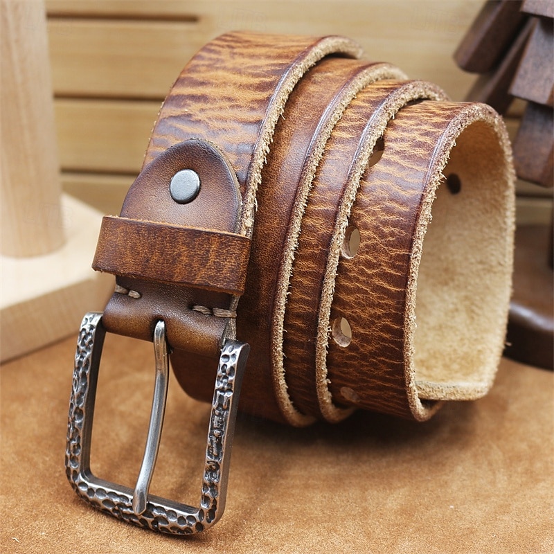 Men's Belt Waist Belt Black Kakhi Dermis Alloy Durable Adjustable Plain Outdoor Daily 2025 - $24.99 –P1