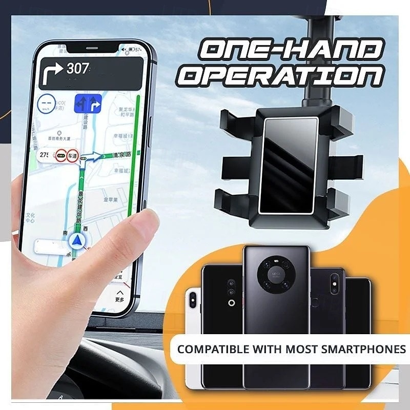Support de téléphone de voiture rotatif et rétractable, support de rétroviseur multifonction réglable, support universel rotatif à 360 degrés pour la navigation GPS et les smartphones de 2025 ? $16.99 –P3
