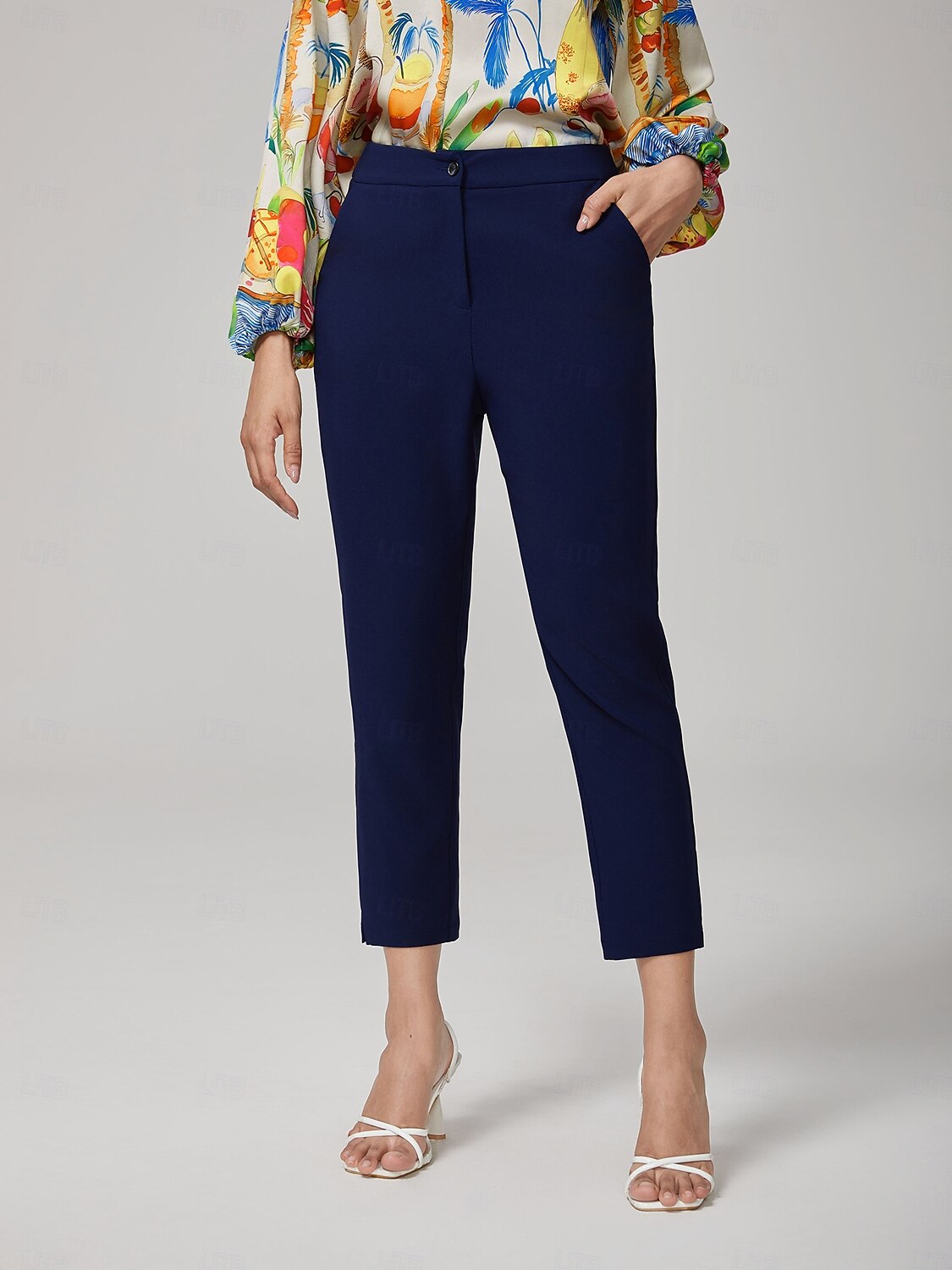 pantaloni affusolati alla caviglia in tessuto altamente elasticizzato del 2025 a $64.99 –P2