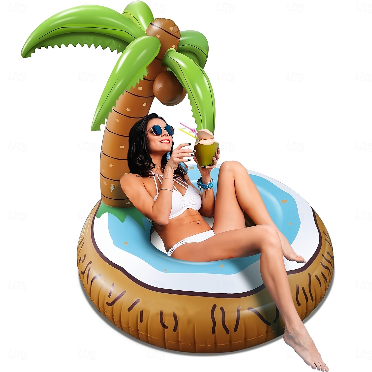 Unique Inflatable Pool Floats for Adult Coconut Pool Floaties for Adults Tiki Palm Tree Pool Float Big Tropical Pool Floats Hawaiian Luau Pool Party Decoration 2025 - $72.99 –P5