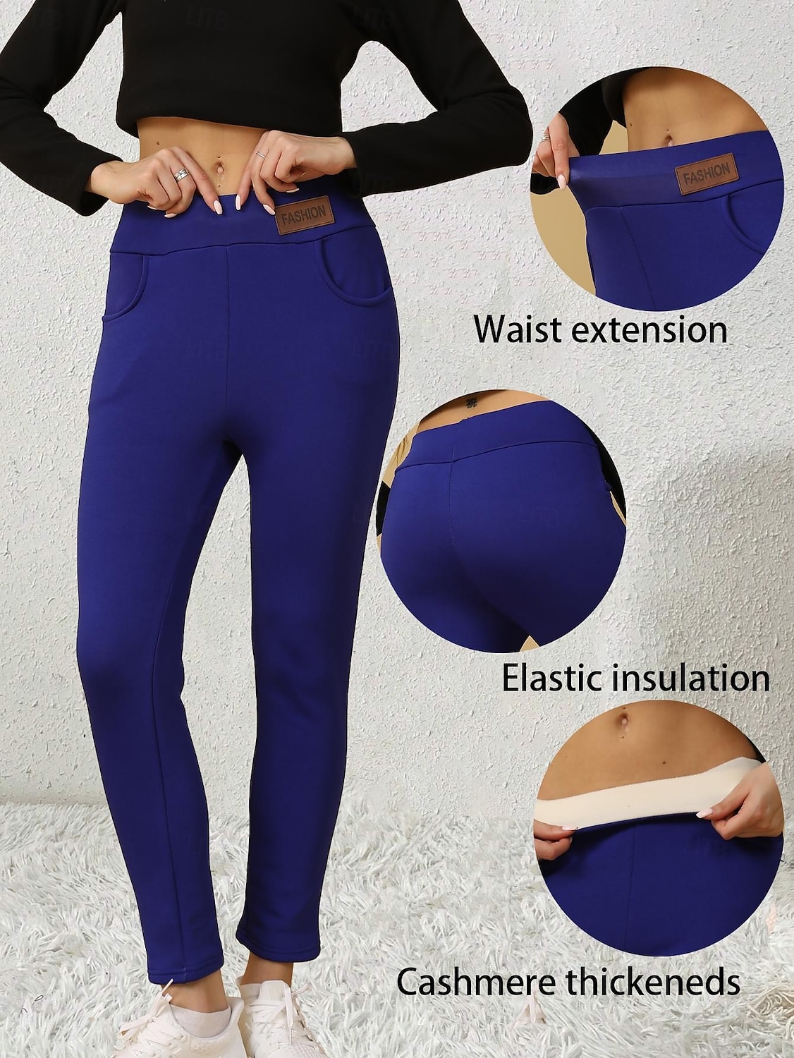 Femmes Taille EU / US Collants Élégant Athleisure Longueur complète Taille Haute Couleur Unie Tricoté Basique Confortable Doux Épaissir Micro-Élastique Sport & Loisir Décontracté Quotidien Bleu Roi de 2025 ? $13.99 –P1