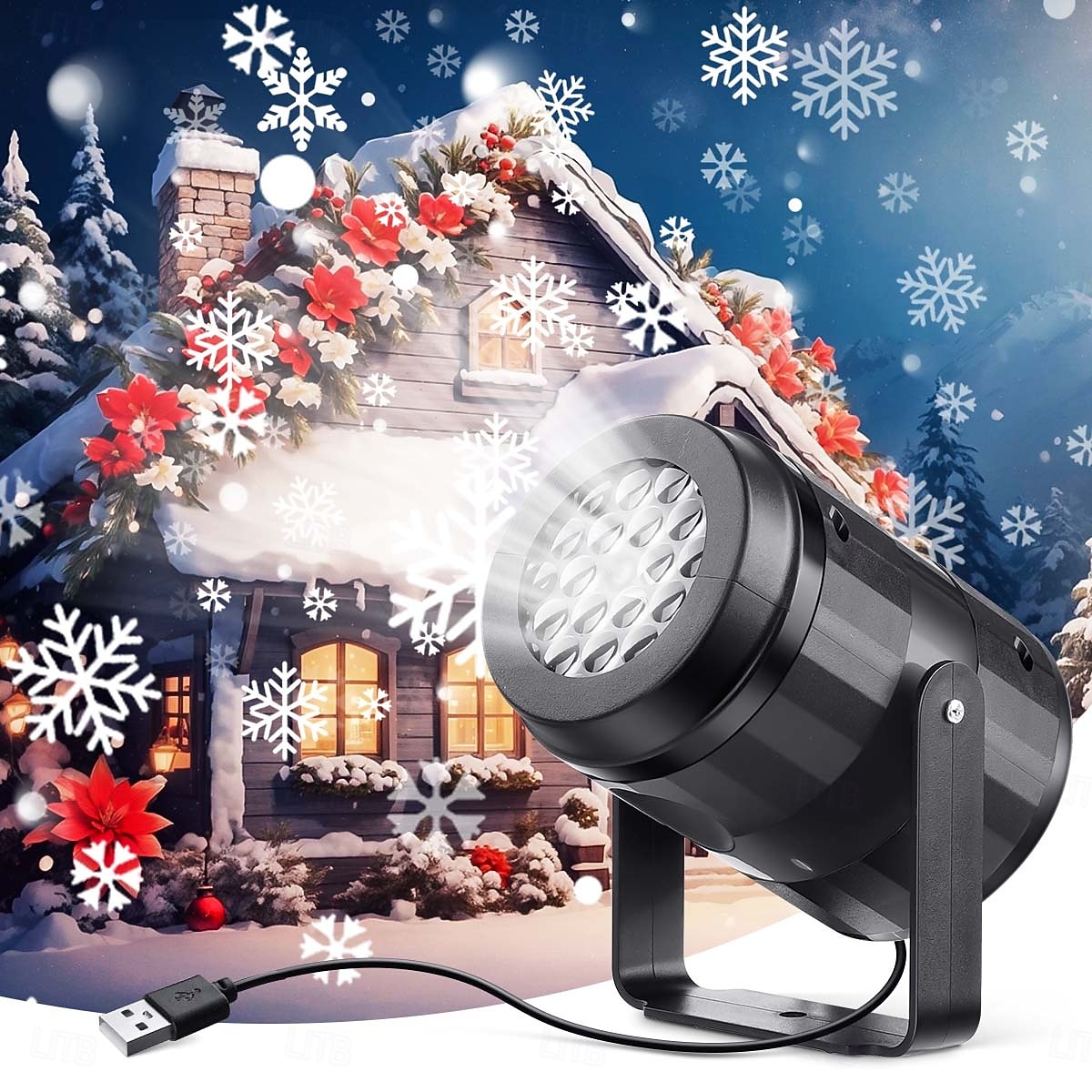 Proiector de Halloween, lumină de noapte, dovleac, liliac, fantomă, modele dinamice, lampă de zână cu alimentare USB, pentru dormitor, cameră, petrecere, decor interior 2025 - $24.99 –P3