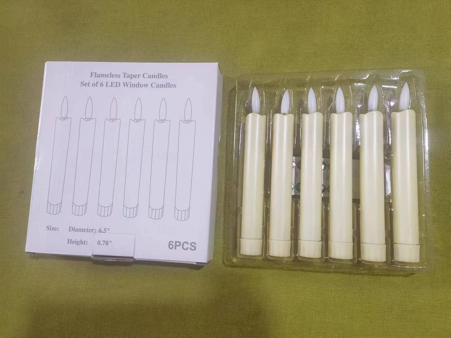 6 candele elettroniche di simulazione di Halloween e Natale da 16,5/17,5/22,5 cm, con telecomando, batteria AAA, per interni ed esterni, per feste nuziali, decorazioni luminose del 2025 a $21.99 –P8