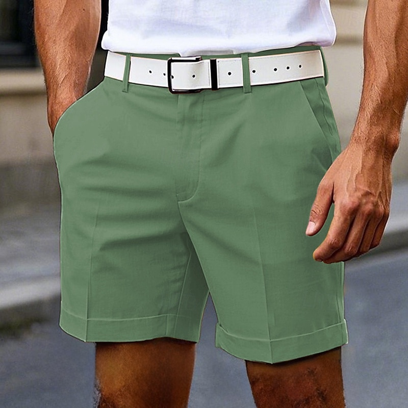 Herre Dress Shorts Burmuda shorts Arbeidshorts Lomme عادي Komfort Knelengde utendørs Virksomhet Mote Fritid Svart Hvit 2025 - $23.99 –P5