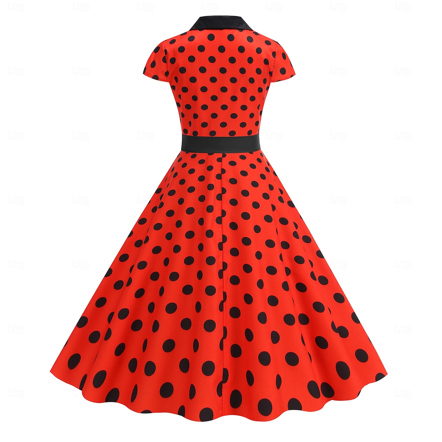 Retro 50. léta Rockabilly Polední Houpací šaty Flare šaty Košilové šaty Přizpůsobení a odlesky Puntíky Maškarní kostým Dámské předvečer Všech svatých Karneval Dovolená Běžné / Denní Retro tematick 2025 - $30.99 –P19