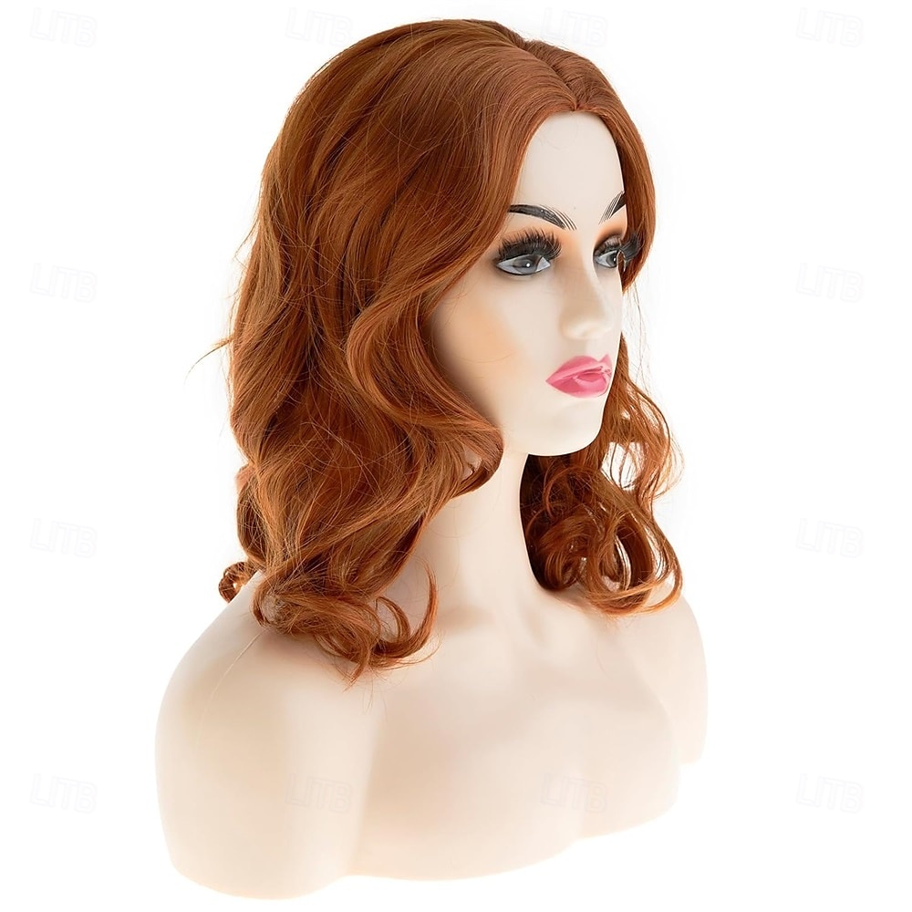 Parrucca arancione lunga e ondulata per donna, parrucca sintetica naturale resistente al calore per feste e cosplay del 2025 a $23.99 –P5