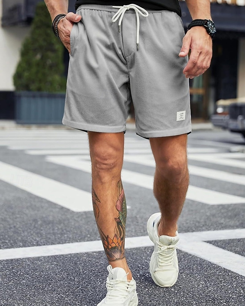 Herren Shorts Sommershorts Freizeitshorts Cordshorts Tasche Elastischer Bund Kordelzug Einfach Komfort Atmungsaktiv Kurz Outdoor Sport Klassisch Lässig Schwarz Weiß Mikroelastisch 2025 - $15.49 –P12