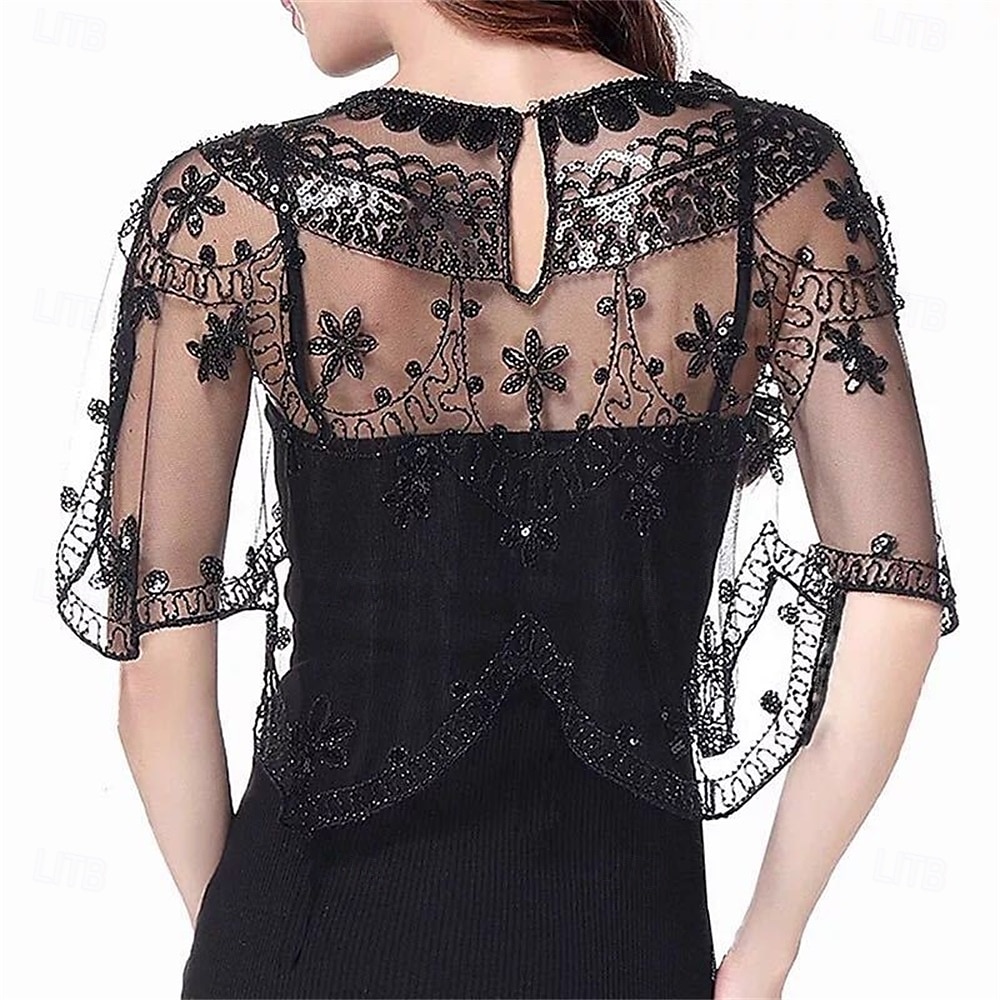 Écharpe Femme Élégant Protection solaire Manche Courte Dentelle Boléros de Mariage Avec Perlage Pour Mariage Été de 2025 ? $14.99 –P10