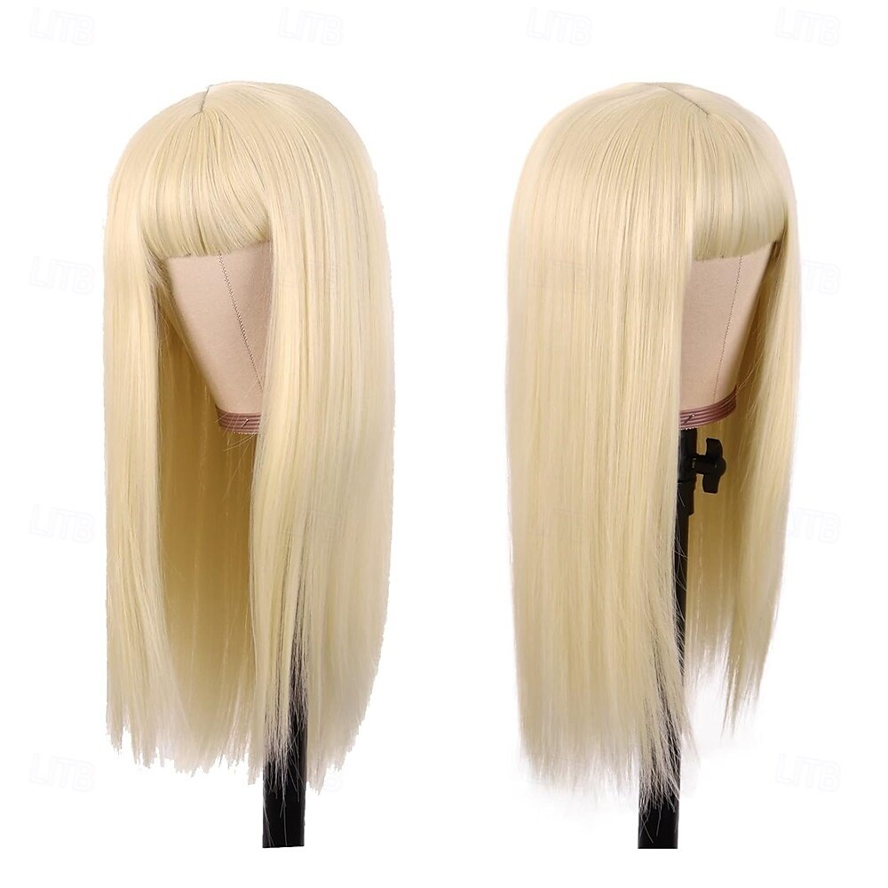 Perruques synthétiques lisses de 24 pouces/60 cm de long, résistantes à la chaleur, pour Halloween, cosplay, fête de 2025 ? $27.99 –P5