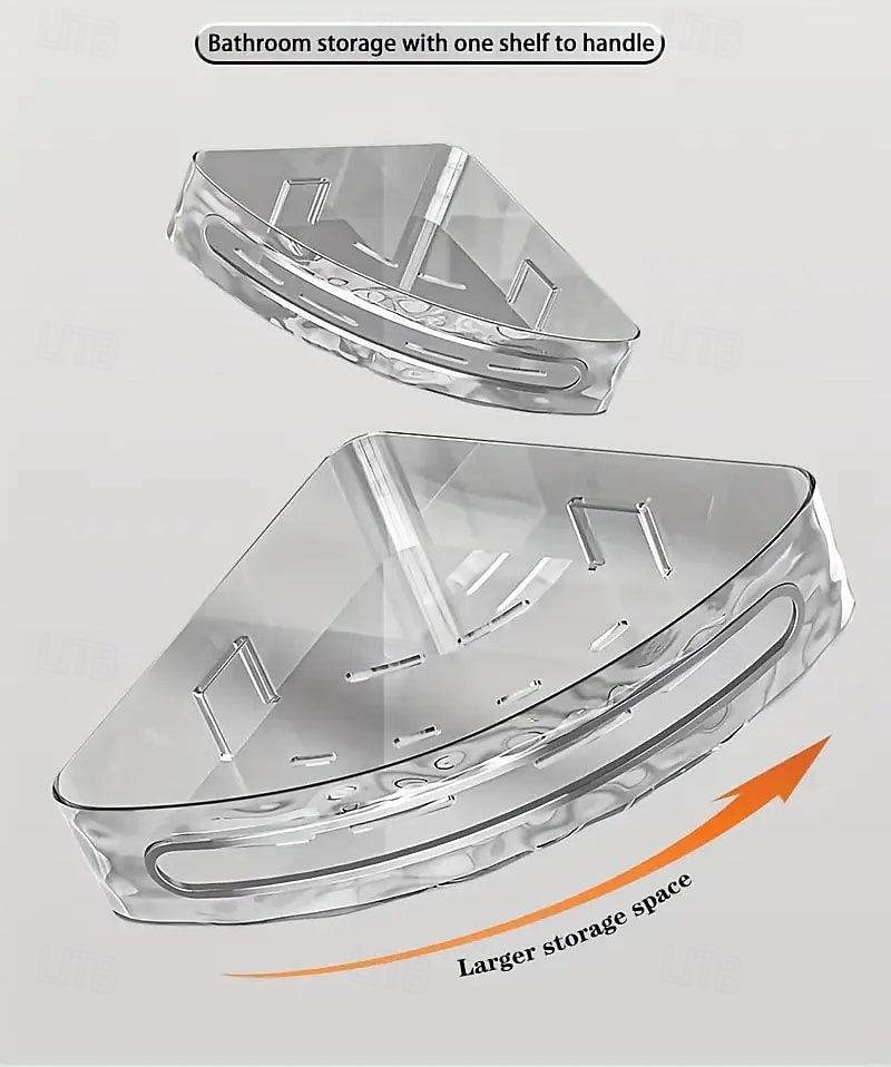 2026年 壁掛け式バスルーム収納ラック、ドリル不要、壁掛け式トイレ収納オーガナイザー、トイレタリーや日用品用の透明コスメティックオーガナイザー  コレクション – $15.99 –P15