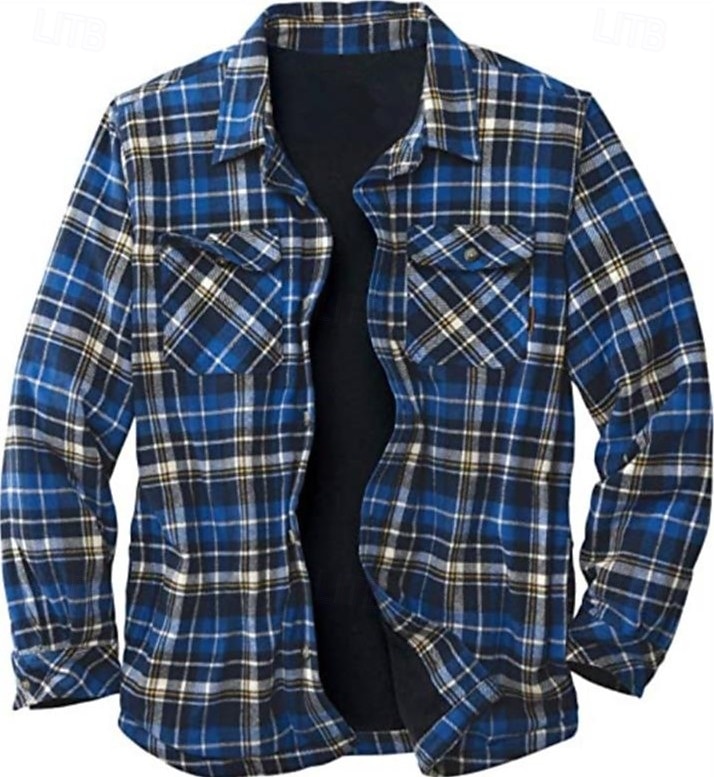 Per uomo Plaid Camicia di flanella Sopracamicia Manica Lunga Camicia Collo ripiegato Streetwear Quotidiano Stampa Giallo Chiaro Rosso+Grigio+Nero Nero + grigio scuro + blu navy Blu Arancione Bottonato del 2025 a $9.99 –P9
