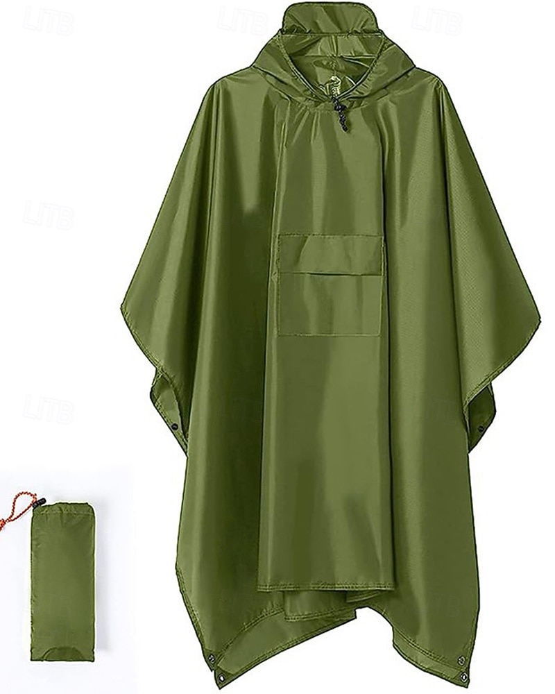 Men's Women's waterproof jacket Rain Coat Outdoor Waterproof Hiking Outfits Hiking Clothes Summer Spring Raincoat Camping / Hiking / Caving Running Solid Color Black Yellow Army Green 2026 - $21.99 –P6