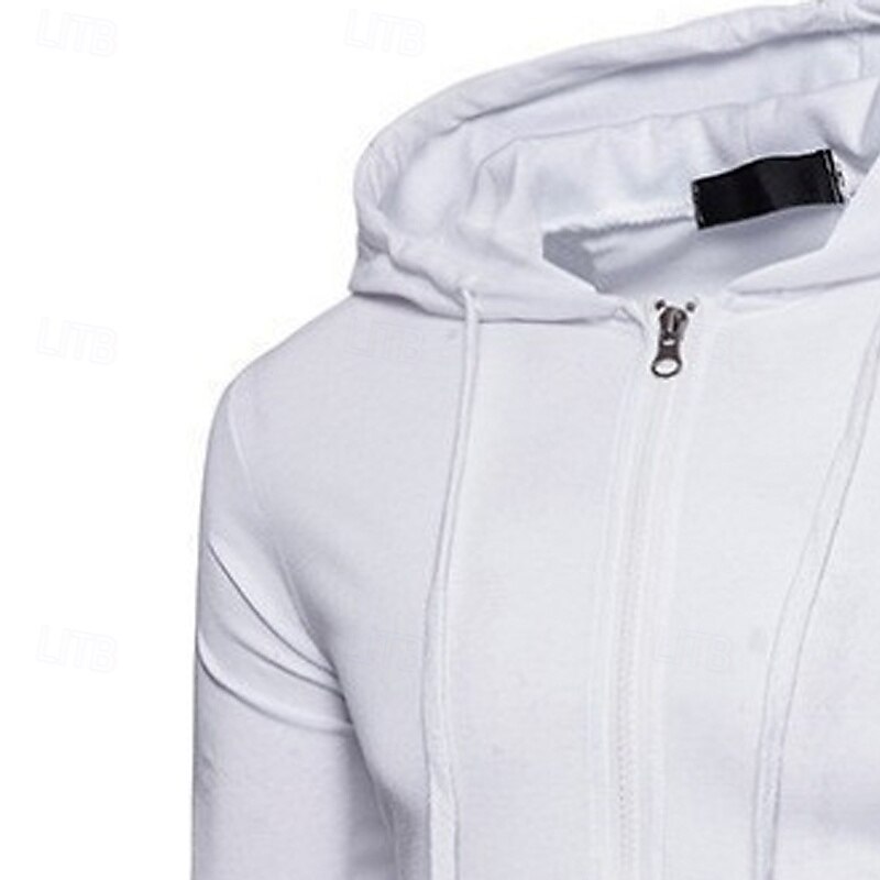 Per uomo Felpa con cappuccio Felpa con cappuccio a zip intera Felpa con cappuccio in pile Nero Bianco Verde militare Rosso Borgogna Con Cappuccio Semplice Con zip Tasca Sport & Outdoor Casuale del 2025 a $23.99 –P10