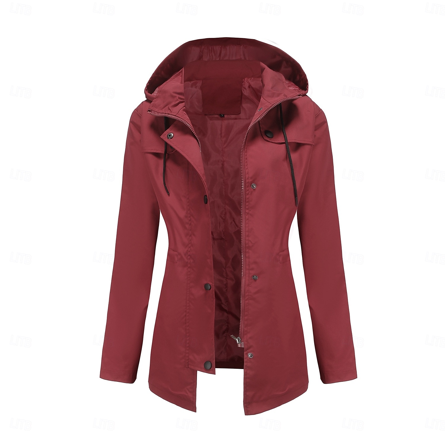 Femmes Manteau Confortable Avec Poches Fermeture intégrale Mode street style Uni Extérieur Décontracté Quotidien Long À capuche Coupe régulière manche longue Vêtements d'extérieur Noir Jaune Rose de 2025 ? $38.99 –P15