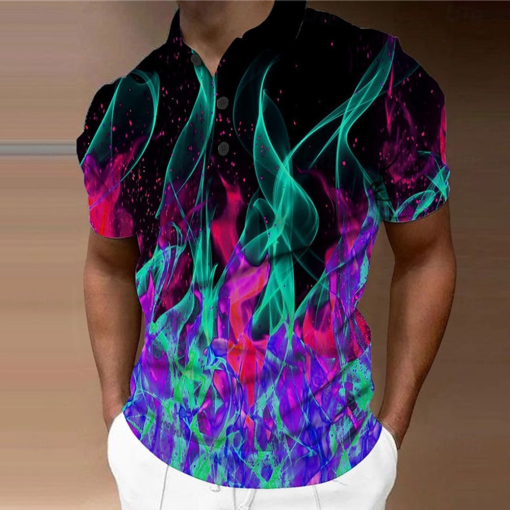 Herren Grafik Poloshirts Golfshirt Kurzarm Polo-Shirts Hemden mit Kragen Lässig Urlaubskleidung Rave-Kleidung Party-Outfits Knöpfe 3D-Druck Hellgrün Rote Blau 2025 - $22.99 –P6