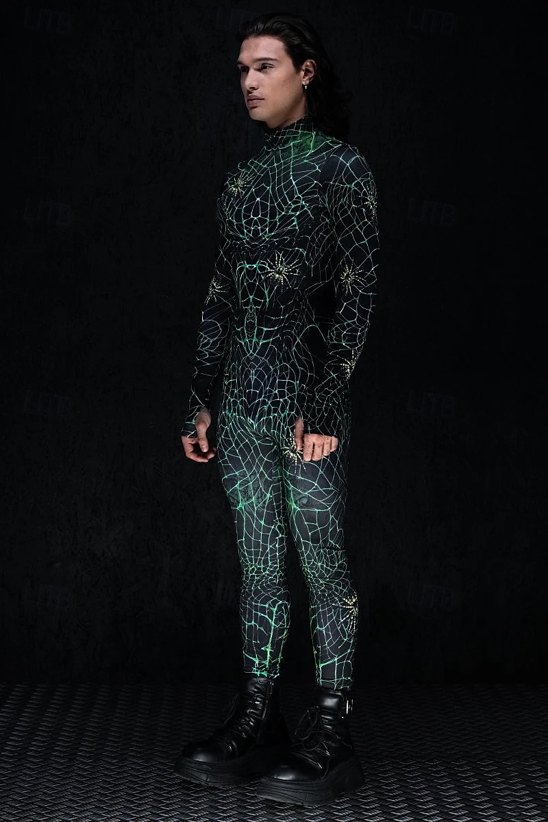 Combinaison en toile d'araignée pour Halloween, costumes de groupe pour couples, combinaison intégrale, costume effrayant pour hommes, femmes, garçons, enfants, adultes, performance, fête, club, de 2025 ? $29.99 –P6