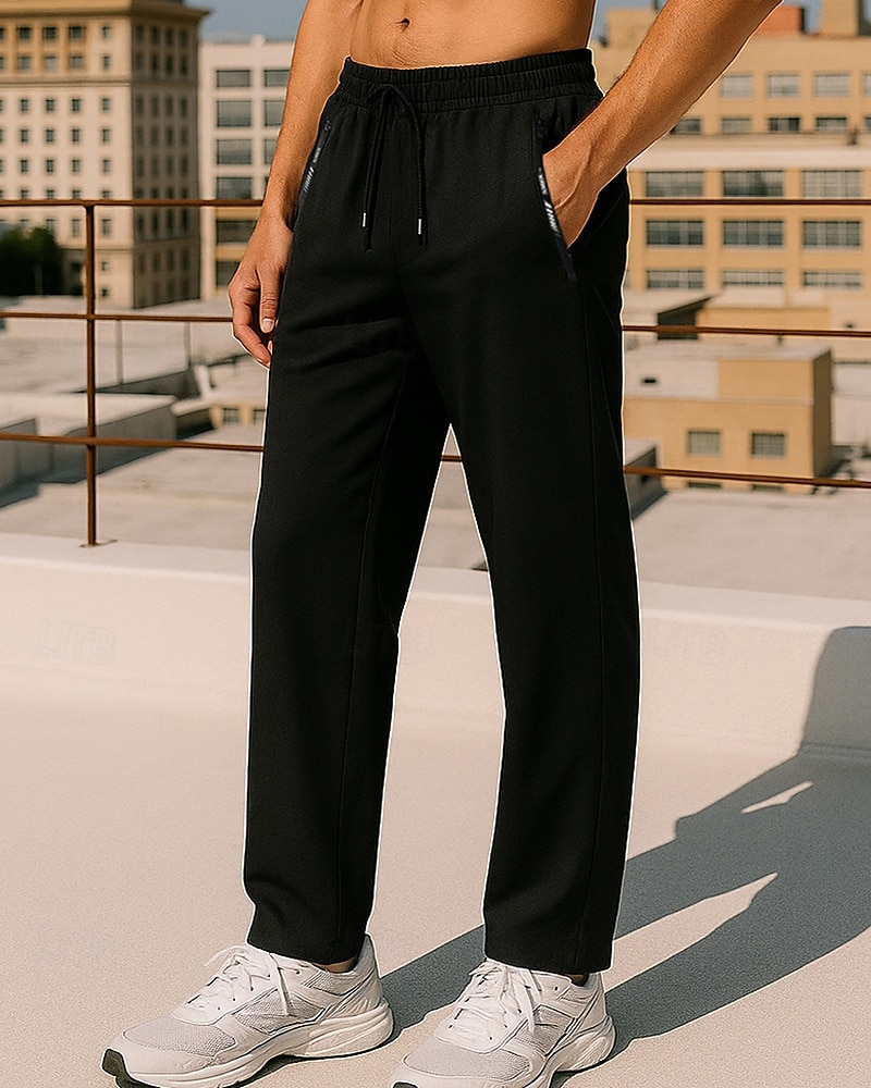 Муж. Штаны Широкие брюки Спортивные штаны Карман Кулиска Завышенная Нижняя часть Одежда для спорта и отдыха Для спортивного зала Тренировка Осень Быстровысыхающий Дышащий 2025 - $15.49 –P3