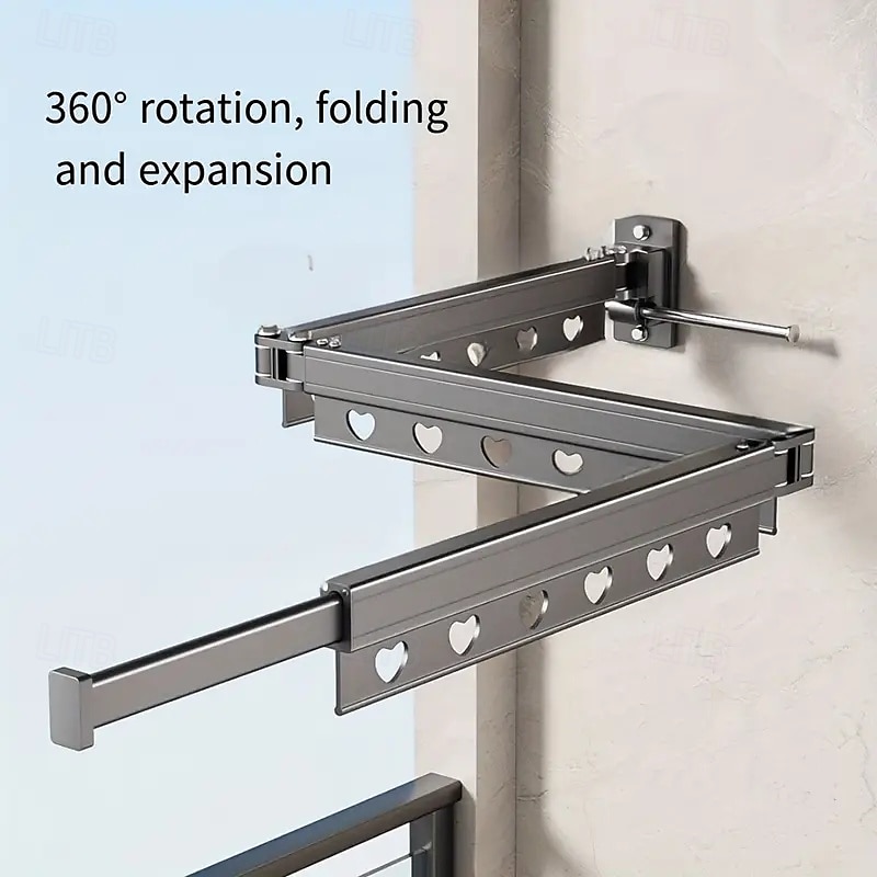 3/4 Fold Wall-Mounted Clothes Drying Rack with Rotating Design Space-Saving Foldable Clothes Hanger for Balcony, Laundry Room, Bathroom 2025 - $43.99 –P8