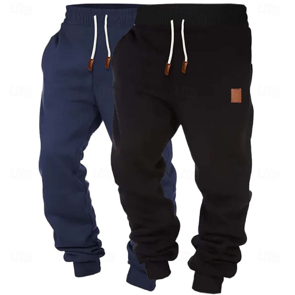 Herr Joggingbyxor Joggare Fleecebyxor Långbyxor Snörning Flerpack Slät Komfort Andningsfunktion Fullängd Utomhus Dagligen Utekväll Mode Klassisk Stil Svart + Marinblå Svart+Ljusgrå 2026 - $26.99 –P12