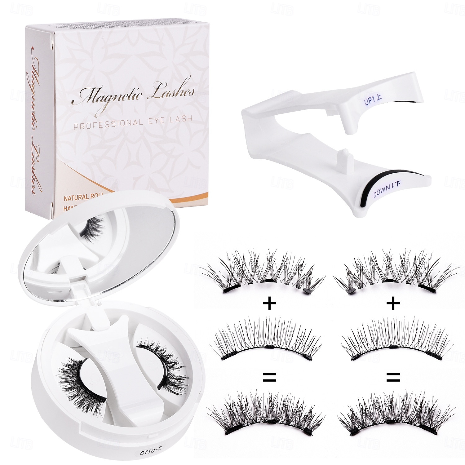 Cils magnétiques souples, boîte tout-en-un, kit de cils magnétiques réutilisables avec applicateur, aspect naturel, cils de chat légers, poils duveteux, faux cils doux pour un usage quotidien, outils de 2025 ? $10.99 –P7