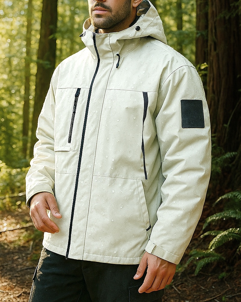 Homme Coupe-Vent Veste de randonnée Imperméable Extérieur Imperméable Coupe-vent Léger Tenues de randonnée Vêtements de randonnée Printemps Automne Top Camping / Randonnée / Spéléologie Course Noir de 2025 ? $28.99 –P1