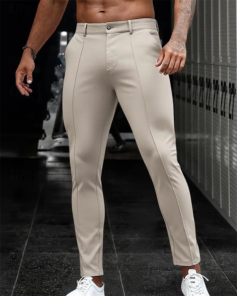 Herren Anzughose Slim Fit Hose Chinos Tasche Knöpfe Einfach Komfort Formell Party Arbeit Mode Klassicher Stil Schwarz Dunkelblau Mikroelastisch 2025 - $23.99 –P4