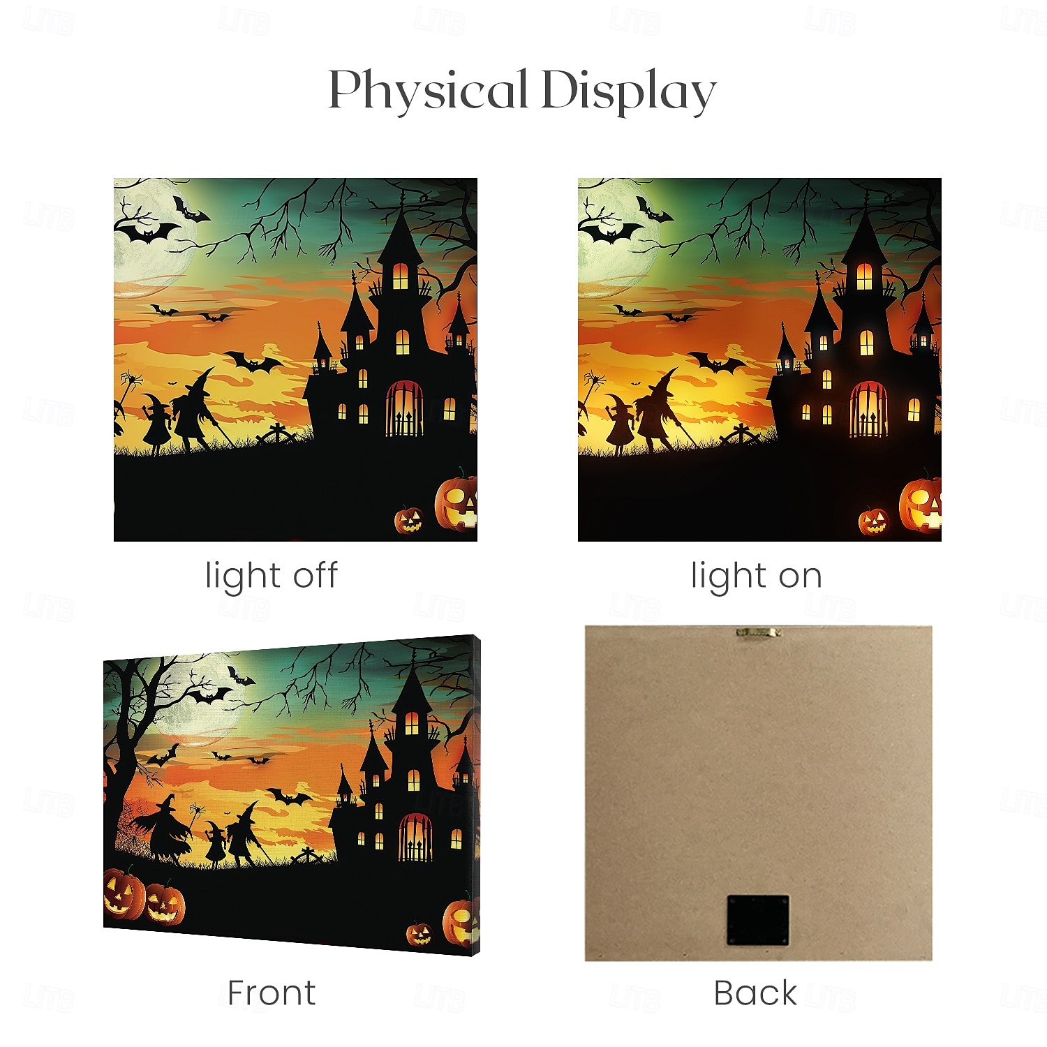 Halloween LED Canvas Wall Art LED Lighted Up Wall Decor 2AA Battery Operated Lighted Canvas Print LED Light Kitchen Bedroom or Home Decor Waterfall 2025 - $35.99 –P7