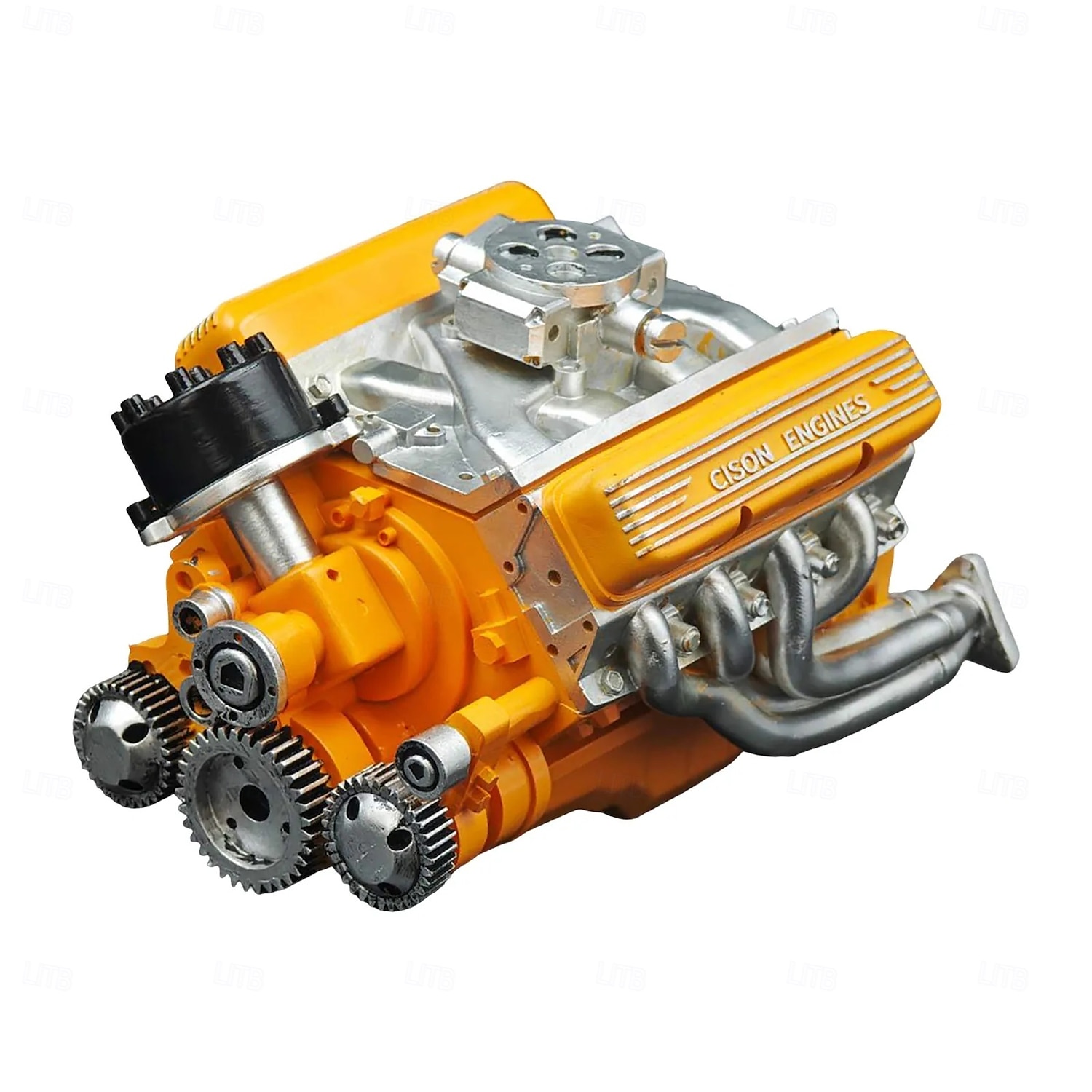 V8-motor hartsprydnad bensin liten blockmotor modellbyggsatser invecklad växeldesign motorfigur skulptur hantverk för skrivbord bokhylla dekoration 2025 - $20.99 –P14