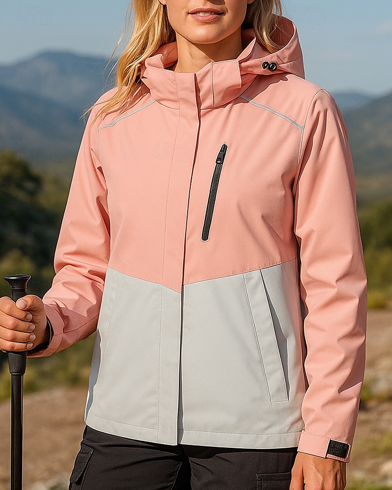 Dame Vindtett jakke Turjakke Hardshell jakke Utendørs Vanntett Vindtett Turantrekk Turklær Vår Høst Topper Camping / fotturer / grotting Løp Lapper Rosa Lilla Grønn 2025 - $23.19 –P3