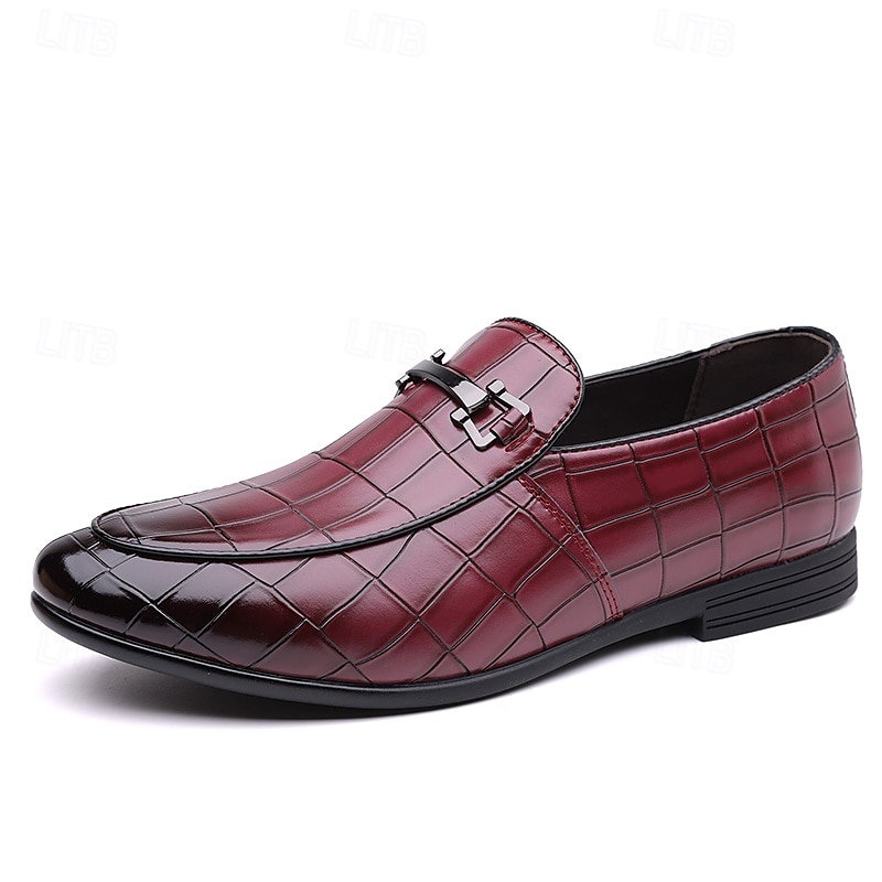 Groene instappers met krokodillenmotief voor heren – casual zakelijke stijl, comfortabele schoenen van imitatieleer voor op kantoor en dagelijks gebruik 2026 - $42.99 –P7