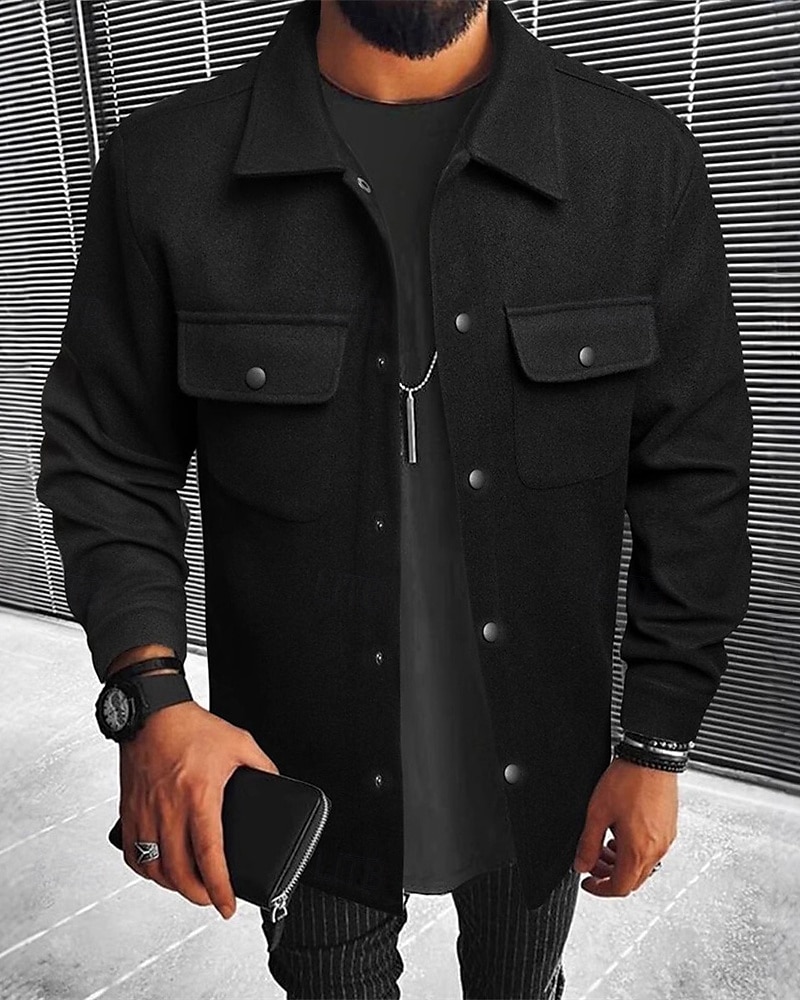 Homme Veste Légère Chemise Veste Veste Décontractée Chemise Vacances Quotidien Respirant Avec Poches Printemps Automne Uni Mode Classique Revers Régulier Noir bleu marine Kaki Gris Claire Vert de 2025 ? $27.99 –P13