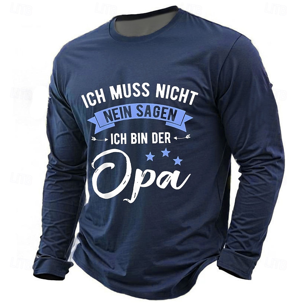 Férfi nagypapa Német Póló Hosszú ujj póló Nyomtatott Terített nyak Kerek Ing Divat Napi Alap Utca Hétköznapi Napi Fekete Medence Lóhere Nyár Tavasz Minden évszak Ruházat S M L XL XXL XXXL 2025 - $19.99 –P3