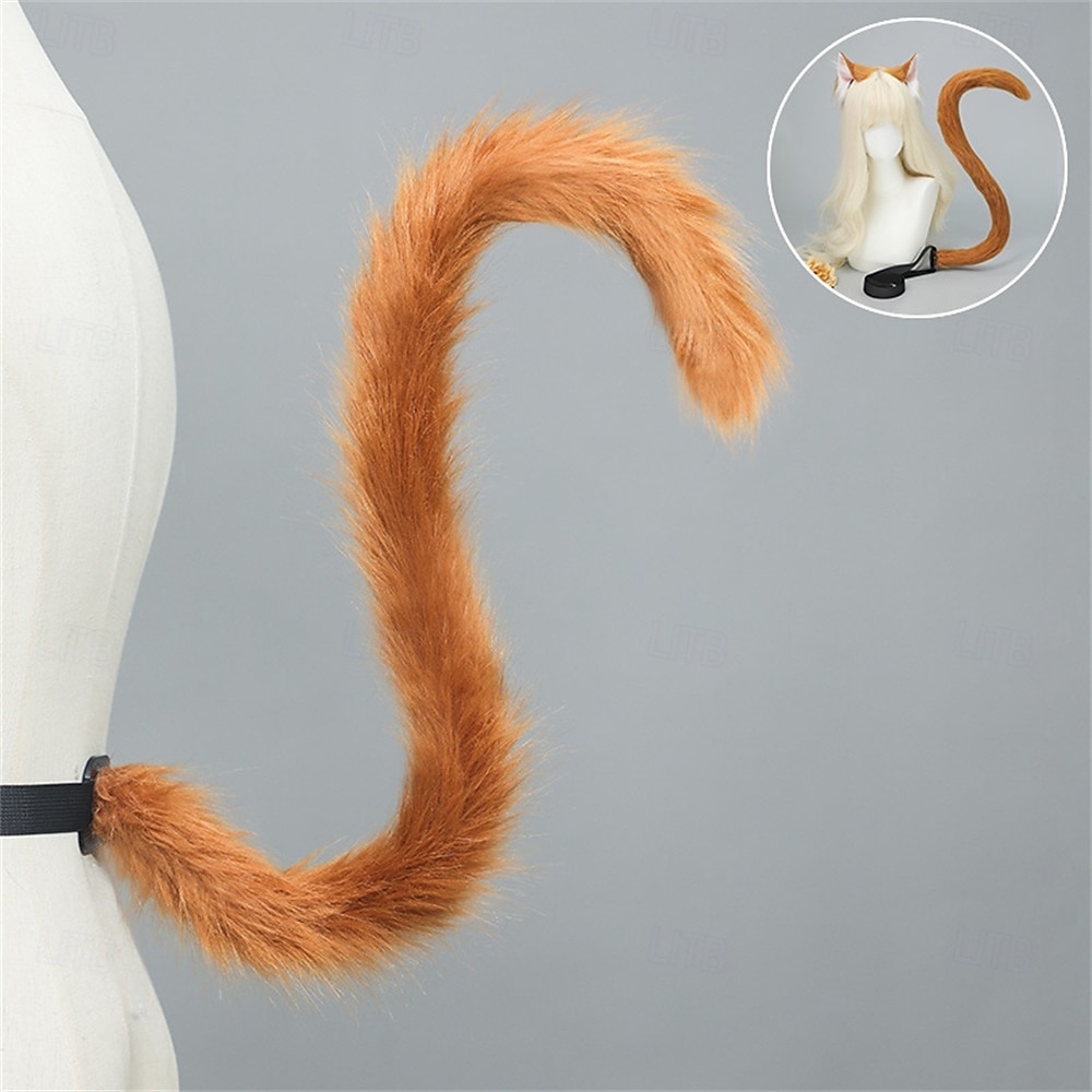 Faixa de cabeça com orelhas de gato realistas e conjunto de cauda – orelhas de animais peludos feitas à mão, acessórios de cosplay de gato para convenções, cosplay, festas e Halloween de 2026 por $21.99 –P9
