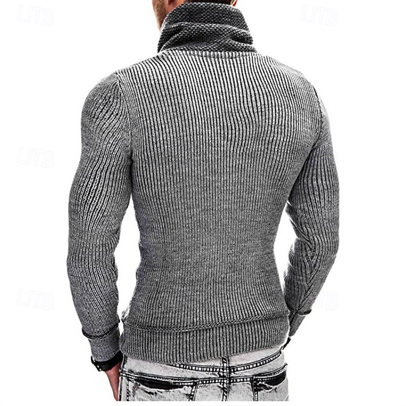 Per uomo Felpa Maglione A Coste Maglia Top Regolari Lavorato a maglia Slim Fit Semplice Scialle Maglieria Moda Casuale Abbigliamento quotidiano Abbigliamento Inverno Nero Bianco S M L del 2025 a $40.99 –P5