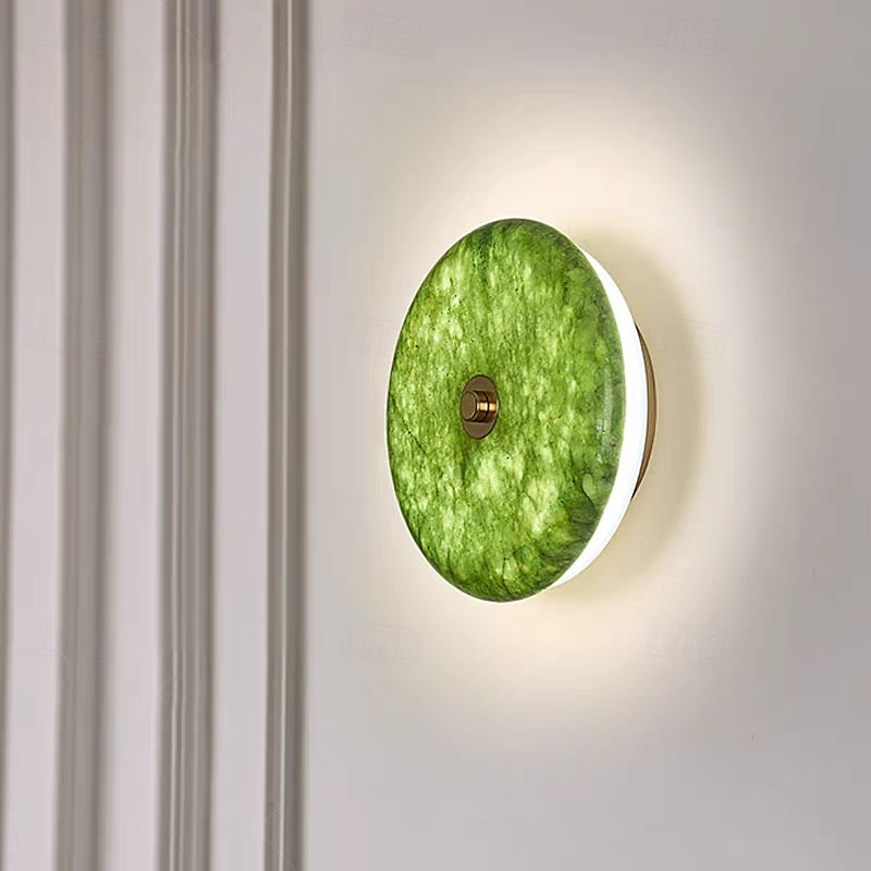 Aplique de pared de mármol, apliques de pared modernos, apliques de pared de estilo rústico con pantalla de vidrio transparente, apliques de pared para sala de estar, dormitorio, escalera, baño, 2025 - $187.99 –P3