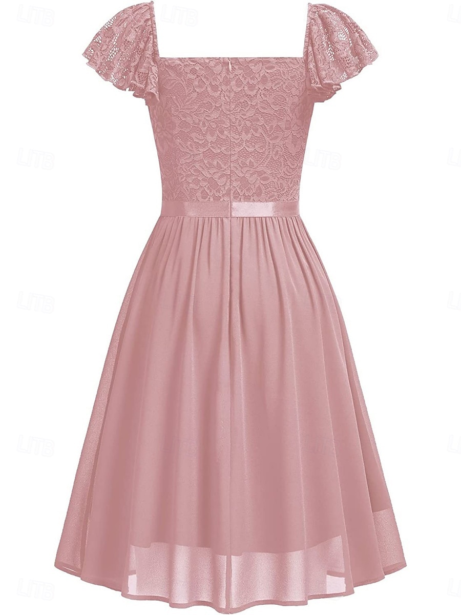 Damskie Sukienka mini Koronkowa sukienka Sukienka koktajlowa Sukienka dla gościa weselnego Szyfon Elegancja Moda Nowoczesny Na zewnątrz Spotkanie towarzyskie Regularny Równina Krótki rękaw W serek 2025 - $26.09 –P8