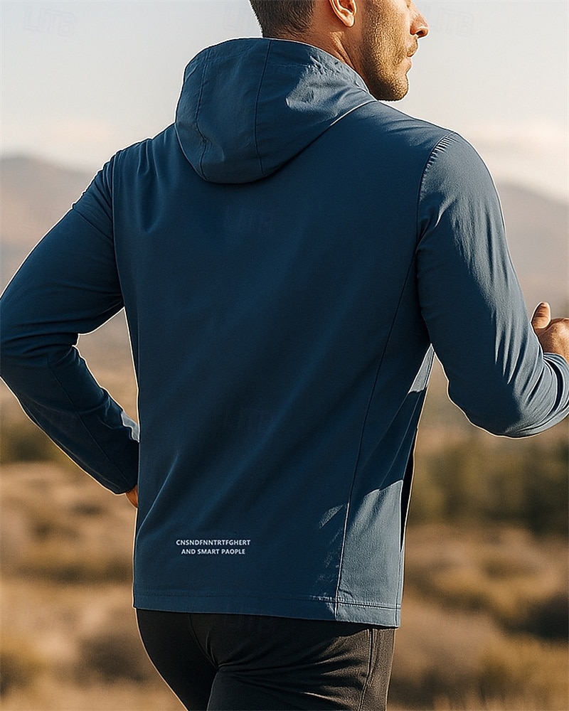 Men's Solid Colored Running Jacket Outdoor Jacket Spring Fall Pockets Full Zip Long Sleeve Athletic Waterproof Sun Protection Windproof Lightweight Moisture Wicking Fishing Hiking Running Blue Dark 2026 - $17.49 –P3