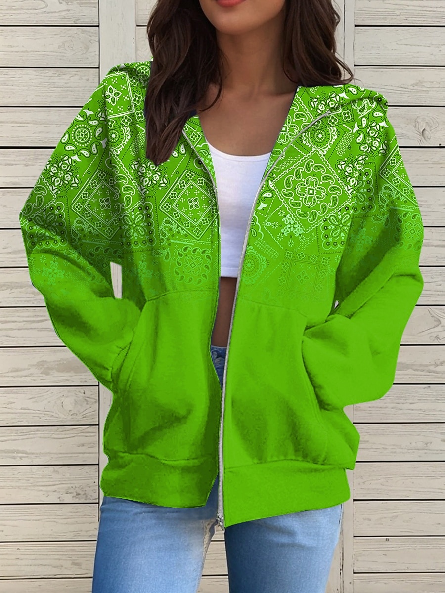Jaqueta de Moletom com Capuz Feminina Manga Longa Hoodie com Zíper Com Bolso Leve Casual Microelástico Gráfica Geométrica Ativa Bolso Frontal Verde Claro Vermelho Azul Roxo Verde Primavera Outono de 2025 por $26.99 –P3