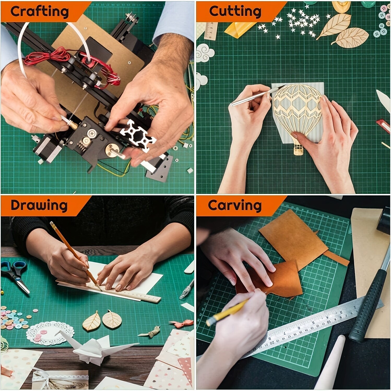 1 stuk 5-laags A3 zelfherstellende roterende snijmat, dubbelzijdig, voor knutselen, naaien, knutselen, hobby's, stoffen, precisie, scrapbooking, projecten 2025 - $18.49 –P7
