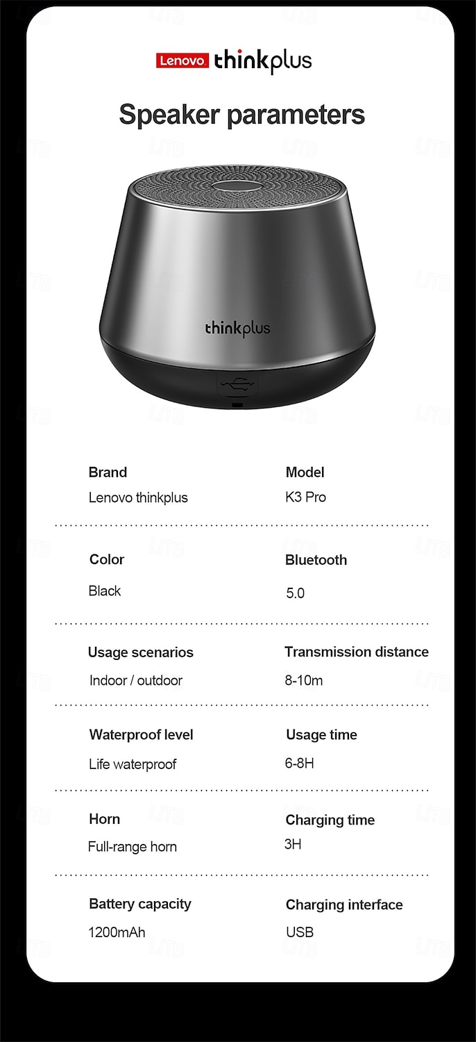 Lenovo Lenovo Thinkplus K3 Pro Bluetooth Speaker Bluetooth Stereogeluid Draadloze luidsprekers Booming basgeluid Spreker Voor PC 2025 - $19.99 –P10