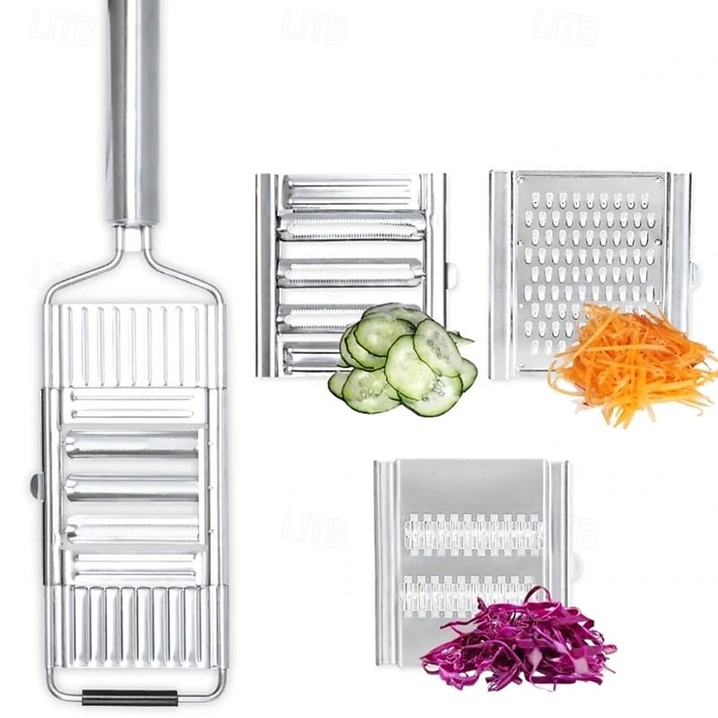 Multifunktionaler Gemüseschneider, manueller Edelstahlschneider für Kartoffeln, Karotten und Gurken, vertikale Küchenreibe zum Raspeln, Schneiden und Hacken, einfach zu verwendendes Werkzeug 2025 - $18.99 –P8
