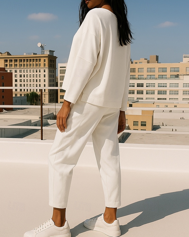 Damskie Dres Spodnie dresowe Bluza z kapturem Kieszeń Solidne kolory Zestawy odzież Wiosna Czarny Biały Siłownia Na zewnątrz Bieganie Odporność na wiatr Lekki Długi rękaw Sport Odzież sportowa 2025 - $31.99 –P2